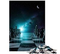 Adult Jigsaw Puzzles 1000 Pieces Chess Game in Space for Birthday, Chrismas A Work of Art Anti-Stress Toys for And 14 Years And over (50x75cm)