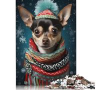 Adult Jigsaw Puzzles 1000 Pieces Chihuahua Portrait Art Wood Puzzle Jigsaws for Adults Teenagers Age 14+ 1000pcs (75x50cm)
