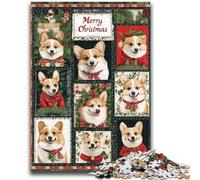 Adult Jigsaw Puzzles 1000 Pieces Christmas Corgi Collage for And from 14 Years And over Play Toys Because It Is Ideal As A Gift for The Whole Family 26x38cm