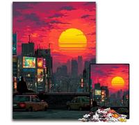 Adult Jigsaw Puzzles 1000 Pieces City at Sunset Wooden Puzzles for 14+ Difficult to Complete But Fun And Humorous Birthday Gift 50X75CM