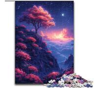 Adult Jigsaw Puzzles 1000 Pieces Clouds And Flowers in The Mountains Made of Wood, for Ages 14+ 50x75cm Challenging Brain Teaser - Relaxing Toy for Teenagers