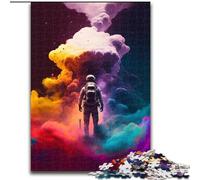 Adult Jigsaw Puzzles 1000 Pieces Color Astronaut Made of Wood, Fun Activity for at Home 50x75cm Engaging Family Game Night Activity