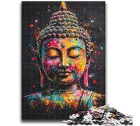 Adult Jigsaw Puzzles 1000 Pieces Color Buddha Oil Painting Puzzles for Teenagers,Stress Reliever Difficult Challenge Unique Home Decor And Gifts (38x26cm)