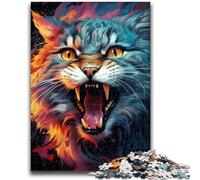 Adult Jigsaw Puzzles 1000 Pieces Color Drawing Cat for And from 14 Years And over Play Toys Because It Is Ideal As A Gift for The Whole Family 50x75cm