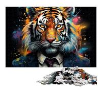 Adult Jigsaw Puzzles 1000 Pieces Color Fantasy Tiger Puzzle for Adults Wood Jigsaw Home Decoration 1000 PCS(75x50cm)