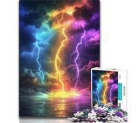 Adult Jigsaw Puzzles 1000 Pieces Color Lightning 1000 Piece Puzzle,Challenging Family Activity Games DIY Toy for Home Wall Decor Gifts (size 38x26cm)