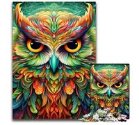 Adult Jigsaw Puzzles 1000 Pieces Color Owl Jigsaw Puzzles for Adults High-Difficulty Brain Teaser for Teenagers 50x75CM/19.68x29.52inch
