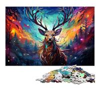 Adult Jigsaw Puzzles 1000 Pieces Color Sika Deer Puzzle for Adults Wood Jigsaw Home Decoration 1000 PCS(75x50cm)