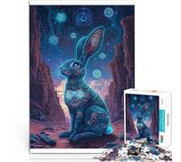Adult Jigsaw Puzzles 1000 Pieces Colored bunny Made of cardboard，for and from 14 years and over Hand Speed Race A work of art。size：38x52cm/14.96x20.47inch