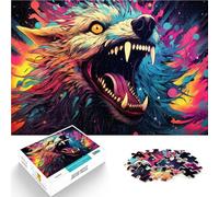 Adult Jigsaw Puzzles 1000 Pieces Colorful alien wolf feea the jigsaw puzzle 26x38cm Stress Reliever Staycation Kill time