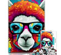 Adult Jigsaw Puzzles 1000 Pieces Colorful Alpacas,Decompressing Intellectual Educational Toy Is Ideal As Gifts for The Whole Family (38x26cm)