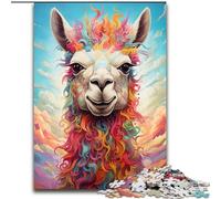 Adult Jigsaw Puzzles 1000 Pieces Colorful Alpacas Puzzle Brain Teaser Game for Teenagers, for Family Game Night (size : 26x38cm)