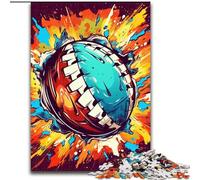 Adult Jigsaw Puzzles 1000 Pieces Colorful American Football Jigsaw Puzzles for Adults, 1000 Piece Family Activity Game for Teenager, DIY Home Decor Brain Teaser Gift 26x38cm