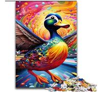 Adult Jigsaw Puzzles 1000 Pieces Colorful Art Duck Wooden Jigsaw Puzzles for Birthdays, Holidays, And Home Decor size : 50x75cm