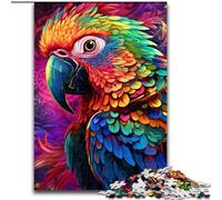 Adult Jigsaw Puzzles 1000 Pieces Colorful Art Parrot cardboard Puzzles size 26x38cm Brain Teaser Game, Interactive Family Game, Suitable for Ages 14+