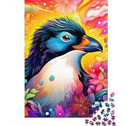 Adult Jigsaw Puzzles 1000 Pieces Colorful Art Penguin Wooden Puzzles for Adults Sustainable Puzzle Games 1000pcs (75x50cm)