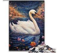 Adult Jigsaw Puzzles 1000 Pieces Colorful Art Swan Jigsaw Puzzles for Adults, 1000 Piece Family Activity Game for Teenager, DIY Home Decor Brain Teaser Gift 26x38cm