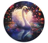 Adult Jigsaw Puzzles 1000 Pieces Colorful Art Swan Round Cardboard Puzzles for Mother'S Day,Birthdays,Christmas 67.5x67.5 cm