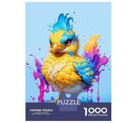 Adult Jigsaw Puzzles 1000 Pieces Colorful Bird Art Print-3 Jigsaws for Adults Brain Teaser Game A Work of Art Educational Challenge 38x26cm/1000pcs