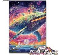 Adult Jigsaw Puzzles 1000 Pieces Colorful Blue Whale cardboard Jigsaw Puzzles for Adults size 26x38cm Interactive Family Game, DIY Home Decor Brain Challenge Gift