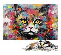 Adult Jigsaw Puzzles 1000 Pieces Colorful Cat Jigsaw Puzzles for Adults High-Difficulty Brain Teaser for Teenagers 50x75CM/19.68x29.52inch