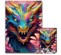 Adult Jigsaw Puzzles 1000 Pieces Colorful Chinese Dragon Jigsaw Puzzles for Adults High-Difficulty Brain Teaser for Teenagers 26X38CM/10.23x14.96inch