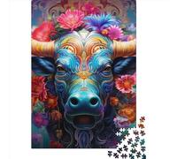 Adult Jigsaw Puzzles 1000 Pieces Colorful Cow Paper Jigsaw Puzzles for Adults Educational Game Challenge Toy 1000pcs (38x26cm)