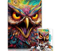 Adult Jigsaw Puzzles 1000 Pieces Colorful Cute Owl Adult Puzzles,Learning Educational Toys Family Games Unique Birthday And Gifts 75x50cm