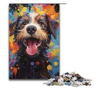 Adult Jigsaw Puzzles 1000 Pieces Colorful Drawing of Terrier Home Decoration Puzzle Toys Deal As Gifts for The Whole Family 1000 PCS(38x26cm)