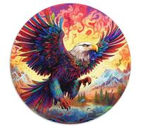 Adult Jigsaw Puzzles 1000 Pieces Colorful Eagle 1000 Piece Round Puzzle Interactive Family Game, Suitable for Ages 14+ (67.5x67.5cm)