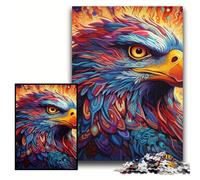 Adult Jigsaw Puzzles 1000 Pieces Colorful Eagle Wooden Puzzles 50x75 cm Family Game Night Fun, DIY Decorative Artwork