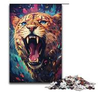 Adult Jigsaw Puzzles 1000 Pieces Colorful Fantasy Cheetah Home Decoration Puzzle Toys Deal As Gifts for The Whole Family 1000 PCS(38x26cm)