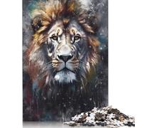 Adult Jigsaw Puzzles 1000 Pieces Colorful Lion Portrait Paper Puzzles for Adults Sustainable Puzzle Games 1000pcs (75x50cm)