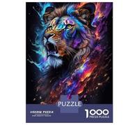 Adult Jigsaw Puzzles 1000 Pieces Colorful Lion Wall Art Print Jigsaws for Adults Brain Teaser Game A Work of Art Educational Challenge 52x38cm/1000pcs