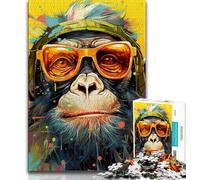 Adult Jigsaw Puzzles 1000 Pieces Colorful Monkey 1000 Piece Puzzle,Challenging Family Activity Games DIY Toy for Home Wall Decor Gifts (size 38x26cm)