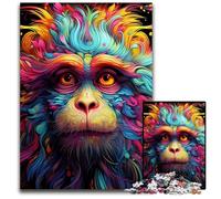Adult Jigsaw Puzzles 1000 Pieces Colorful Monkey Jigsaw Puzzles for Adults High-Difficulty Brain Teaser for Teenagers 26X38CM/10.23x14.96inch