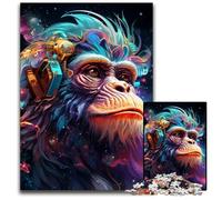 Adult Jigsaw Puzzles 1000 Pieces Colorful Monkey Wooden Jigsaw Brain Teaser Game, Interactive Family Game, Suitable for Ages 14+ 50x75CM/19.68x29.52inch