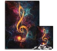 Adult Jigsaw Puzzles 1000 Pieces Colorful Music Symbols Cardboard Jigsaw Puzzles Colorful Home Decor & Interactive Family Game, 26X38CM