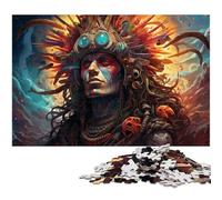 Adult Jigsaw Puzzles 1000 Pieces Colorful Neon Indians The Jigsaw Puzzle with Matching Poster And Trivia Sheet 1000pcs(75x50cm)