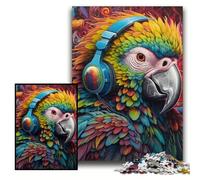 Adult Jigsaw Puzzles 1000 Pieces Colorful Parrot Jigsaw Puzzles for Adults, 1000 Piece Family Activity Game for Teenager, DIY Home Decor Brain Teaser Gift Size 26x38cm