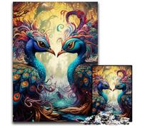 Adult Jigsaw Puzzles 1000 Pieces Colorful Peacock Jigsaw Puzzles for Adults High-Difficulty Brain Teaser for Teenagers 26X38CM/10.23x14.96inch