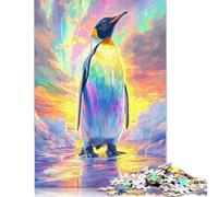 Adult Jigsaw Puzzles 1000 Pieces Colorful Penguin in Arctic Landscape Wooden Puzzles for Adults & Teenager for Adults& Teens Age 12 Years Up 1000pcs (75x50cm)