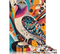 Adult Jigsaw Puzzles 1000 Pieces Colorful Pigeon Art Pigeon - Urban Elegance in Color Wooden Puzzles Unique Home Decor And Gifts 1000pcs (75x50cm)