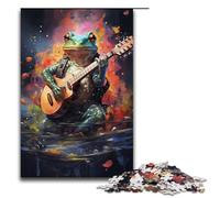 Adult Jigsaw Puzzles 1000 Pieces Colorful Psychedelia Played by Frogs Home Decoration Puzzle Toys Deal As Gifts for The Whole Family 1000 PCS(38x26cm)