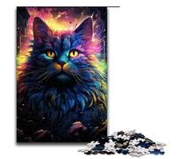 Adult Jigsaw Puzzles 1000 Pieces Colorful Psychedelic Adventures of Cosmic Cat Home Decoration Puzzle Toys Deal As Gifts for The Whole Family 1000 PCS(75x50cm)