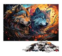 Adult Jigsaw Puzzles 1000 Pieces Colorful Psychedelic Color Wolf Puzzle for Adults Wood Jigsaw Home Decoration 1000pcs(75x50cm)