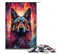Adult Jigsaw Puzzles 1000 Pieces Colorful Psychedelic German Shepherd Dog Home Decoration Puzzle Toys Deal As Gifts for The Whole Family 1000 PCS(75x50cm)