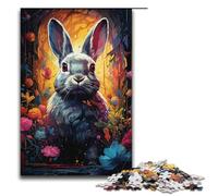 Adult Jigsaw Puzzles 1000 Pieces Colorful Psychedelic Rabbit Home Decoration Puzzle Toys Deal As Gifts for The Whole Family 1000 PCS(38x26cm)