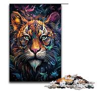 Adult Jigsaw Puzzles 1000 Pieces Colorful Psychedelic Tiger Home Decoration Puzzle Toys Deal As Gifts for The Whole Family 1000 PCS(75x50cm)