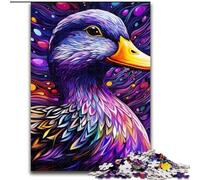 Adult Jigsaw Puzzles 1000 Pieces Colorful Purple Duck 1000-Piece Jigsaw Puzzle Challenging Brain Teaser for Teenager, Family Game Night Fun 26x38cm